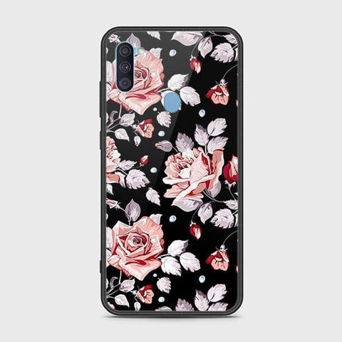 Samsung Galaxy M11 Cover - Floral Series - HQ Ultra Shine Premium Infinity Glass Soft Silicon Borders Case