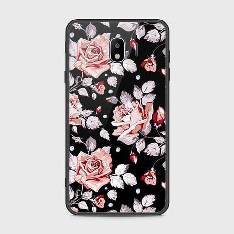 Samsung Galaxy J4 2018 Cover - Floral Series - HQ Ultra Shine Premium Infinity Glass Soft Silicon Borders Case