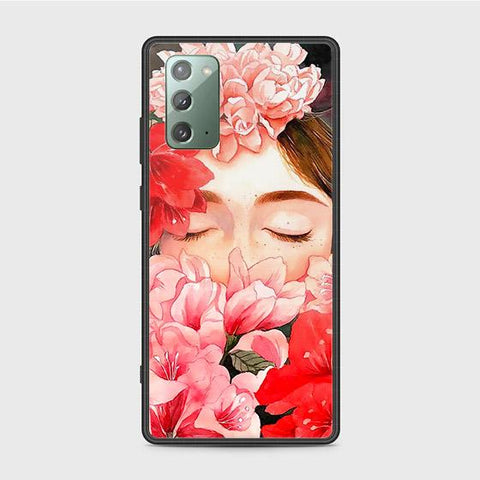 Samsung Galaxy Note 20 Cover - Floral Series - HQ Ultra Shine Premium Infinity Glass Soft Silicon Borders Case