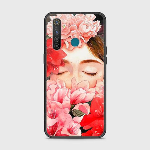 Realme 5 Pro Cover - Floral Series - HQ Ultra Shine Premium Infinity Glass Soft Silicon Borders Case