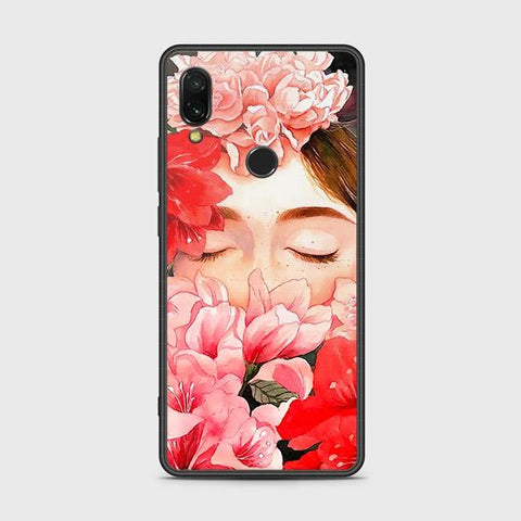 Xiaomi Redmi 7 Cover - Floral Series - HQ Ultra Shine Premium Infinity Glass Soft Silicon Borders Case