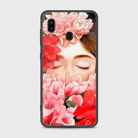 Samsung Galaxy A30 Cover - Floral Series - HQ Ultra Shine Premium Infinity Glass Soft Silicon Borders Case