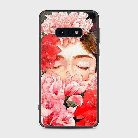 Samsung Galaxy S10e Cover - Floral Series - HQ Ultra Shine Premium Infinity Glass Soft Silicon Borders Case