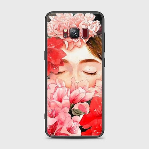 Samsung Galaxy S8 Plus Cover - Floral Series - HQ Ultra Shine Premium Infinity Glass Soft Silicon Borders Case