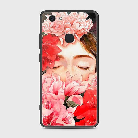 Vivo V7 Plus Cover - Floral Series - HQ Ultra Shine Premium Infinity Glass Soft Silicon Borders Case