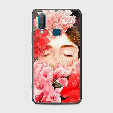 Vivo Y17 Cover - Floral Series - HQ Ultra Shine Premium Infinity Glass Soft Silicon Borders Case