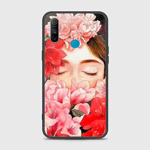 Realme C3 Cover - Floral Series - HQ Ultra Shine Premium Infinity Glass Soft Silicon Borders Case