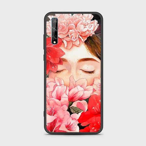 Huawei P Smart S Cover - Floral Series - HQ Ultra Shine Premium Infinity Glass Soft Silicon Borders Case