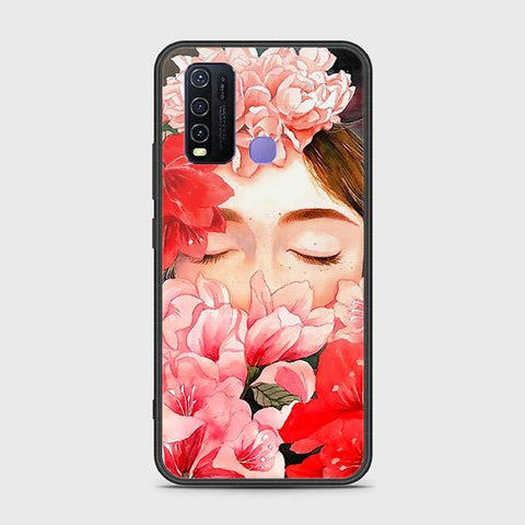 Vivo Y30 Cover - Floral Series - HQ Ultra Shine Premium Infinity Glass Soft Silicon Borders Case