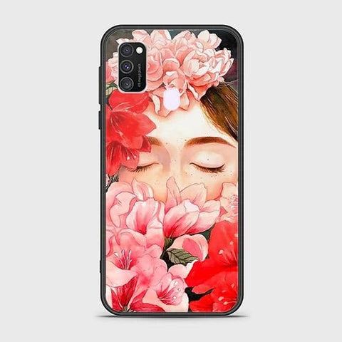 Samsung Galaxy M30s Cover - Floral Series - HQ Ultra Shine Premium Infinity Glass Soft Silicon Borders Case