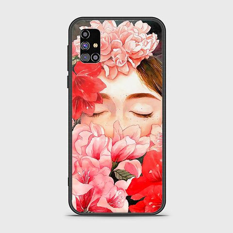 Samsung Galaxy M02s Cover - Floral Series - HQ Ultra Shine Premium Infinity Glass Soft Silicon Borders Case