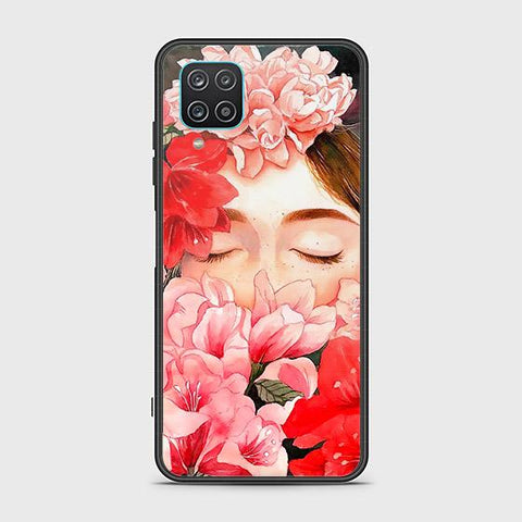 Samsung Galaxy A12 Nacho Cover - Floral Series - HQ Ultra Shine Premium Infinity Glass Soft Silicon Borders Case