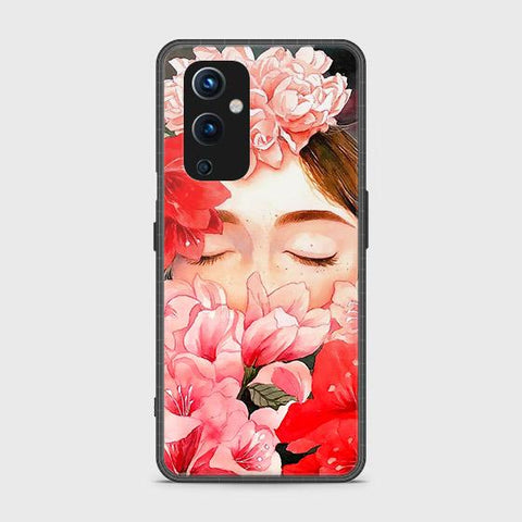 Oneplus 9 Cover - Floral Series - HQ Ultra Shine Premium Infinity Glass Soft Silicon Borders Case