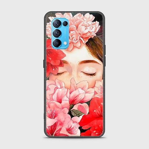 Oppo Find X3 Lite Cover - Floral Series - HQ Ultra Shine Premium Infinity Glass Soft Silicon Borders Case