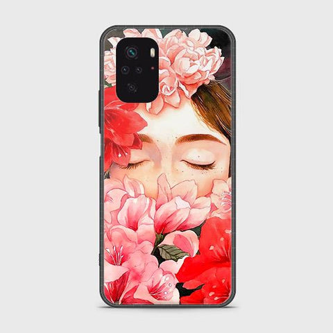 Xiaomi Redmi Note 10S Cover - Floral Series - HQ Ultra Shine Premium Infinity Glass Soft Silicon Borders Case