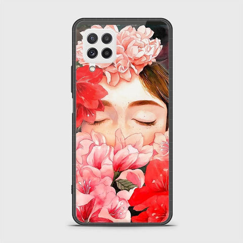 Samsung Galaxy M22 Cover- Floral Series - HQ Ultra Shine Premium Infinity Glass Soft Silicon Borders Case