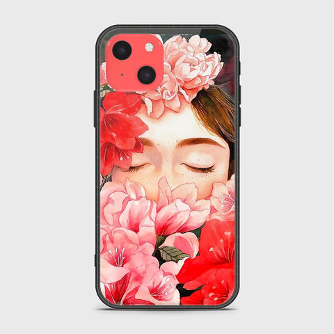 iPhone 13 Mini Cover- Floral Series - HQ Ultra Shine Premium Infinity Glass Soft Silicon Borders Case