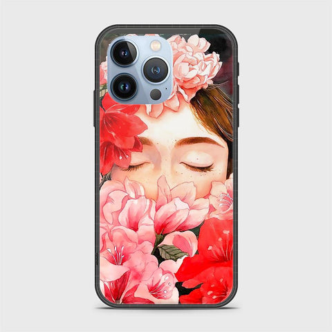 iPhone 13 Pro Cover- Floral Series - HQ Ultra Shine Premium Infinity Glass Soft Silicon Borders Case