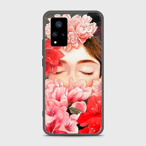 Vivo V21 Cover - Floral Series - HQ Ultra Shine Premium Infinity Glass Soft Silicon Borders Case