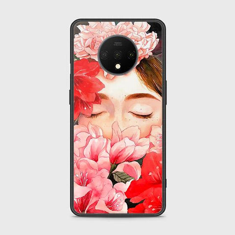 OnePlus 7T Cover - Floral Series - HQ Ultra Shine Premium Infinity Glass Soft Silicon Borders Case