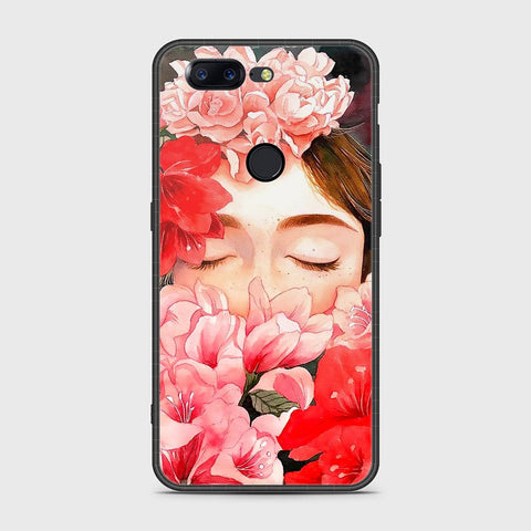 OnePlus 5T Cover- Floral Series - HQ Ultra Shine Premium Infinity Glass Soft Silicon Borders Case