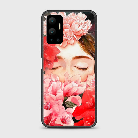 Infinix Hot 12 Cover- Floral Series - HQ Ultra Shine Premium Infinity Glass Soft Silicon Borders Case