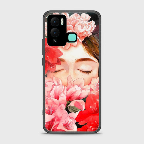 Infinix Hot 12 Play Cover- Floral Series - HQ Ultra Shine Premium Infinity Glass Soft Silicon Borders Case