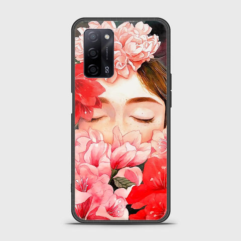 Oppo A55s Cover- Floral Series - HQ Ultra Shine Premium Infinity Glass Soft Silicon Borders Case