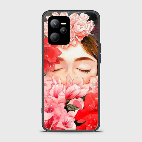 Realme V25 Cover- Floral Series - HQ Ultra Shine Premium Infinity Glass Soft Silicon Borders Case