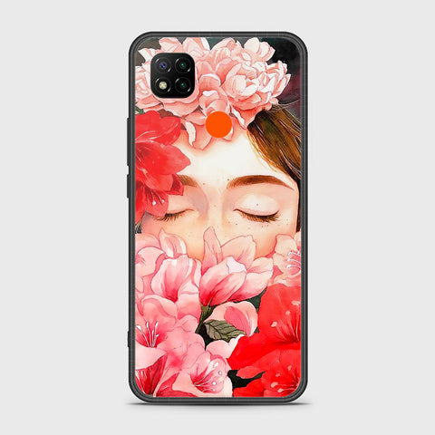 Xiaomi Redmi 9C Cover- Floral Series - HQ Ultra Shine Premium Infinity Glass Soft Silicon Borders Case