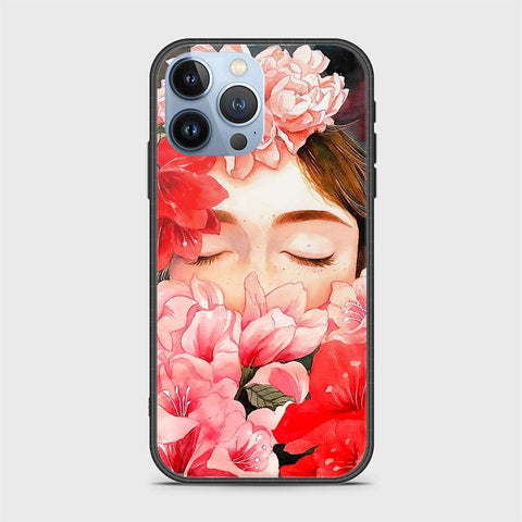 iPhone 14 Pro Cover- Floral Series - HQ Ultra Shine Premium Infinity Glass Soft Silicon Borders Case