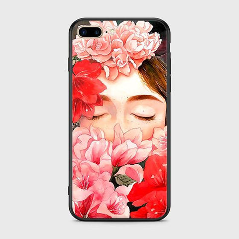 iPhone 7 Plus Cover - Floral Series - HQ Ultra Shine Premium Infinity Glass Soft Silicon Borders Case