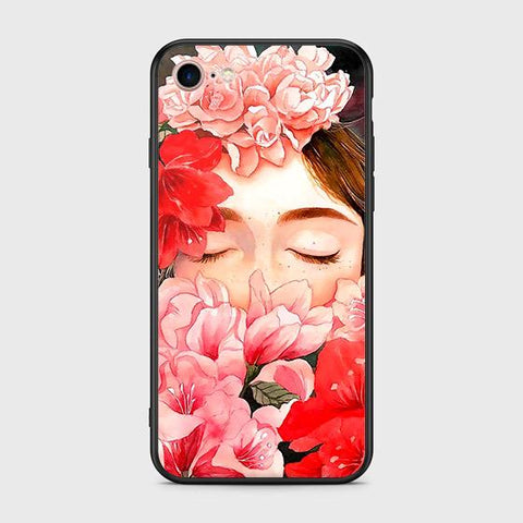 iPhone 8 / 7 Cover - Floral Series - HQ Ultra Shine Premium Infinity Glass Soft Silicon Borders Case