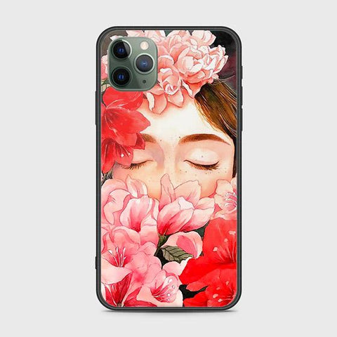 iPhone 11 Pro Cover - Floral Series - HQ Ultra Shine Premium Infinity Glass Soft Silicon Borders Case