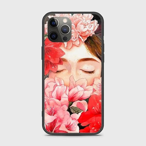 iPhone 12 Pro Cover - Floral Series - HQ Ultra Shine Premium Infinity Glass Soft Silicon Borders Case