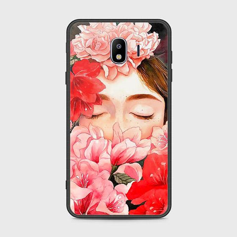 Samsung Galaxy J4 2018 Cover - Floral Series - HQ Ultra Shine Premium Infinity Glass Soft Silicon Borders Case