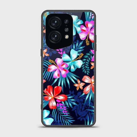 Oppo Find X5 Cover - Floral Series - HQ Ultra Shine Premium Infinity Glass Soft Silicon Borders Case