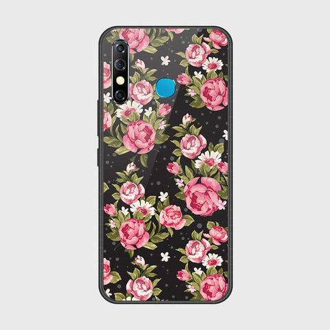 Infinix Hot 8Cover- Floral Series - HQ Ultra Shine Premium Infinity Glass Soft Silicon Borders Case