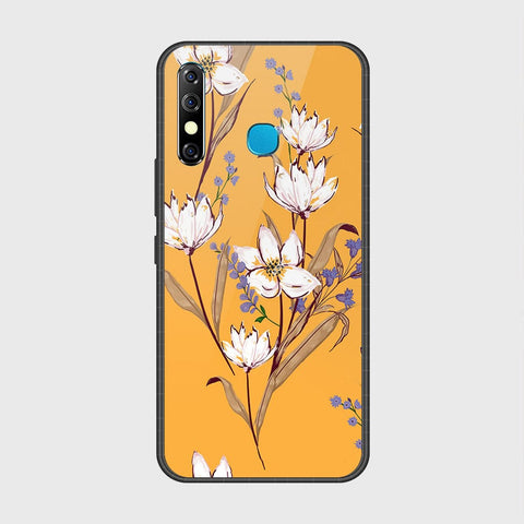 Infinix Hot 8Cover- Floral Series - HQ Ultra Shine Premium Infinity Glass Soft Silicon Borders Case