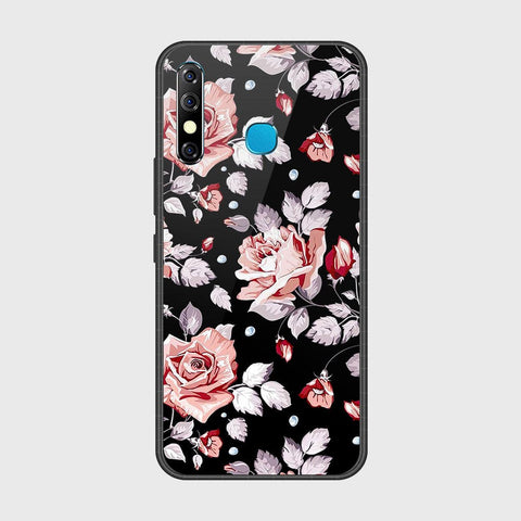 Infinix Hot 8Cover- Floral Series - HQ Ultra Shine Premium Infinity Glass Soft Silicon Borders Case