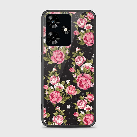 Infinix Hot 30 Cover- Floral Series - HQ Ultra Shine Premium Infinity Glass Soft Silicon Borders Case