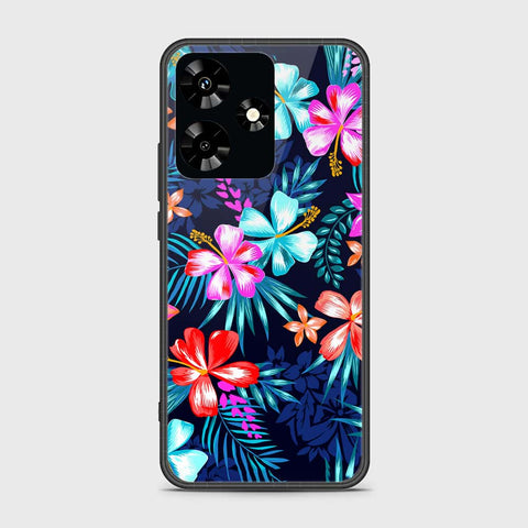 Infinix Hot 30 Cover- Floral Series - HQ Ultra Shine Premium Infinity Glass Soft Silicon Borders Case