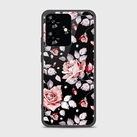 Infinix Hot 30 Cover- Floral Series - HQ Ultra Shine Premium Infinity Glass Soft Silicon Borders Case