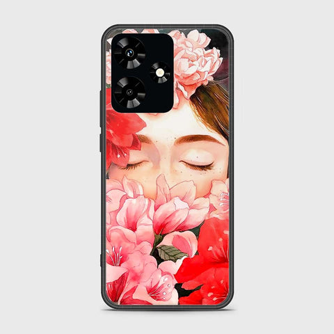 Infinix Hot 30 Cover- Floral Series - HQ Ultra Shine Premium Infinity Glass Soft Silicon Borders Case