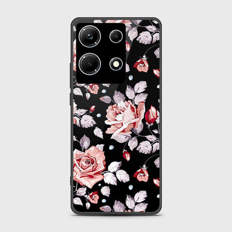 Infinix Note 30 Cover- Floral Series - HQ Ultra Shine Premium Infinity Glass Soft Silicon Borders Case