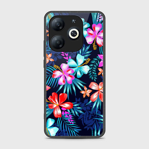 Infinix Smart 8 Pro Cover- Floral Series - HQ Ultra Shine Premium Infinity Glass Soft Silicon Borders Case