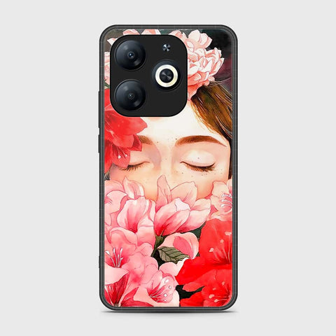 Infinix Smart 8 Pro Cover- Floral Series - HQ Ultra Shine Premium Infinity Glass Soft Silicon Borders Case