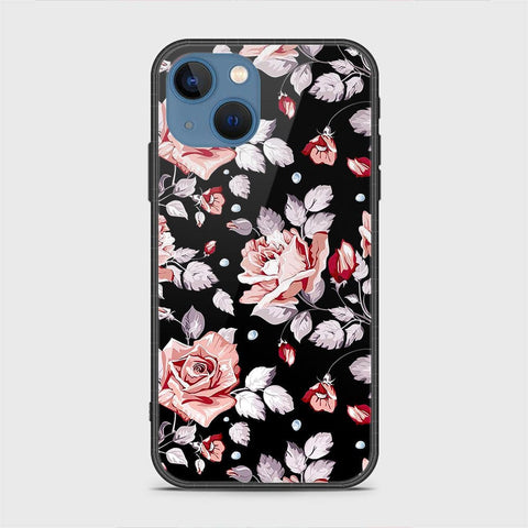 iPhone 13 Cover - Floral Series - HQ Ultra Shine Premium Infinity Glass Soft Silicon Borders Case