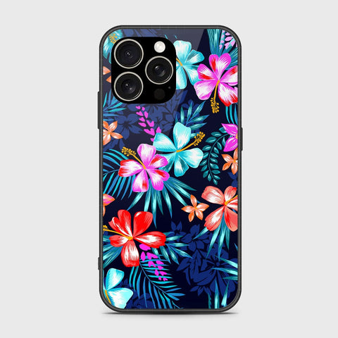 iPhone 15 Pro Max Cover- Floral Series - HQ Ultra Shine Premium Infinity Glass Soft Silicon Borders Case