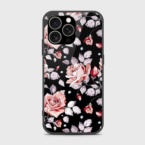 iPhone 15 Pro Cover- Floral Series - HQ Ultra Shine Premium Infinity Glass Soft Silicon Borders Case